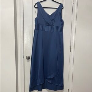 Alex Evenings Navy Sleeveless High Low Dress
